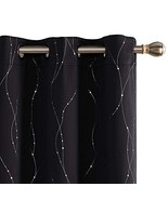 Deconovo Blackout Curtains and Drapes for Bedroom ~ Black &amp; Silver Dotte... - $24.74