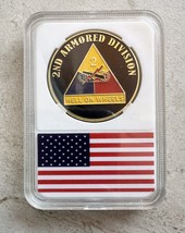 Us Army 2nd Armored Division "Hell On Wheels" Challenge Coin With Case - $19.01