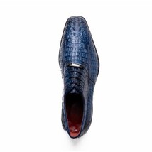 Men's Shoes genuine caiman crocodile skin Ragusa Stained Navy image 12