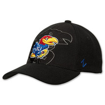 Zephyr Kansas Jayhawks College Covert Custom Stretch Hat KANCVC00 BLK Black - £18.70 GBP