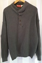 Vintage Binghamton Knitting Co Sweater Mens XL Grey Ribbed Pullover USA XX - $35.83