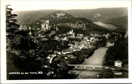 Vtg Postcard RPPC 1957 Hardegg Austria and River Thaya Aerial View - £7.19 GBP