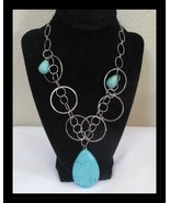 Bohemian Style Pendant Necklace Turquoise 17&quot; with 2&quot; Extender - $282.54 MXN