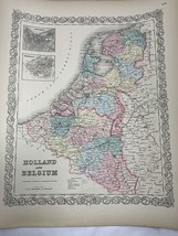 Holland and Belgium, No 10, Antique Atlas Map 1855 Colton World Maps + - £44.65 GBP