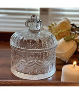 Victorian Crown Crystal Glass Kitchen Storage Biscuit or Candy Jar - $201.62 MXN