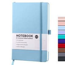 A5 PU Leather Notebook Business Notepad 96 Sheets Inner Pages(Light Blue) - £3.15 GBP