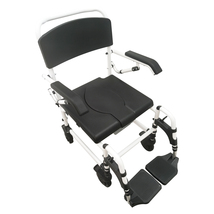Aluminum Toilet Chair Shower Chair Wheelchair with Removable Toilet  - £194.48 GBP