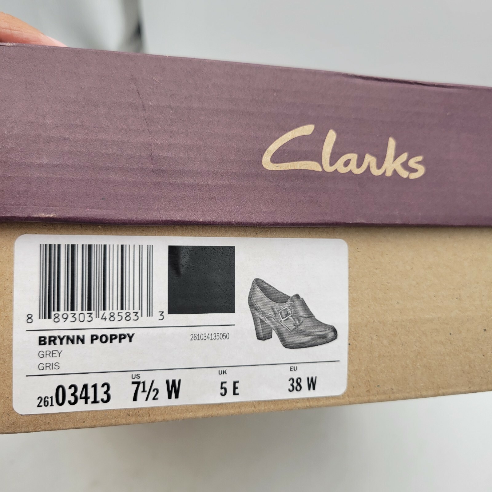 Clarks Collection Size 7.5 W Heeled Booties Slip On Leather Uppers Gray Item image 9