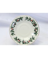 Baum Bros Formalities Holly Collection Saucers 6&quot; Lot of 8 Christmas Xmas - $26.45
