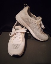 Skechers BOBsWomen&#39;s Size 8.5 Memory-Foam Casual Sneakers White Lace Up - £28.18 GBP