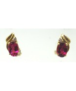 14k Gold Earrings with 1.54ct Genuine Natural Rubellite Tourmalines (#J1... - $8,992.10 MXN