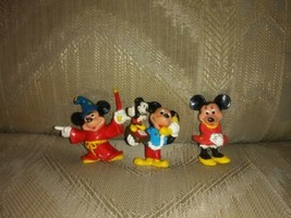 3 Applause Disney Mickey Minnie Mouse PVC Cake Topper Toys 2&quot; Fantasia Phone - £12.65 GBP