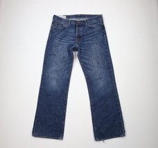 Vtg Abercrombie &amp; Fitch Mens 34x32 Distressed Button Fly Flared Bootcut Jeans - £54.23 GBP