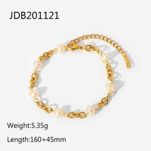 Hot Sale Natural Freshwater  Bracelets Dainty Chain Bangles Fashion 18k Gold Sta - £11.10 GBP