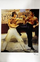 Chuck Norris Bruce Lee 12x18 Enter The Dragon Lithographie Signé Par Joshua - $58.19