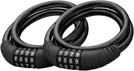 2 Pack 4ft Steel Bike Lock Cable Resettable Combo Code for Bicycle Scoot... - $10.84