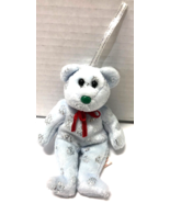 Ty Blue Snowflake JINGLE BEANIES FLAKY 6&quot;  Bear Ornament - $95.29 MXN