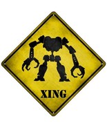 Menacing Robot Xing Novelty Mini Metal Crossing Sign - £13.54 GBP