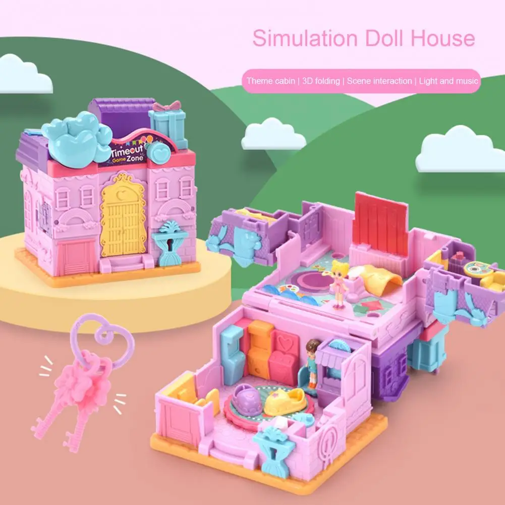 Simulation Doll House Music And Light 3D Folding Early Education Entertainment - £22.94 GBP+