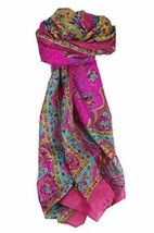 Mulberry Silk Traditional Long Scarf Kali Pink by Pashmina &amp; Silk - £18.89 GBP