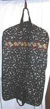 Fishing Lures Vera Bradley Garment Bag Black Retired Travel Rare Zipper Pockets - $92.62