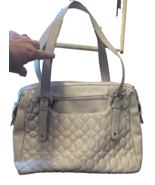 HOBO International Ivory Quilted Patent Leather Two Handle Zip Top Mediu... - $39.60