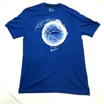 Nike Basketball T Shirt Mens L Blue Logo Spell Out Swoosh Crew Neck Regular Fit - £9.71 GBP