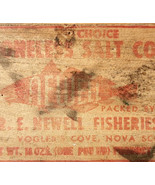 1950s Newell Fisheries Salt Cod Fish Wood Box Lid Nova Scotia Canada E99 - $27.22 CAD