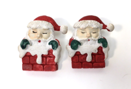Vintage Christmas Santa Claus Coming Out of Chimney Earrings Stud Post - £10.33 GBP