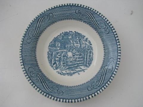 Vintage Currier &amp; Ives Dessert, Fruit, or Sauce Bowls, 4 Oz Capacity - $12.24