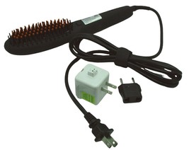 Intey Ceramic Hair Straightening Brush Black/Red Plug In Brush Hair Straightener - £22.69 GBP