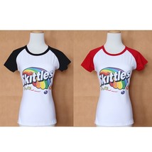 Skittles Sweets Quirky Retro Candy Pattern Print T-Shirt Womens Graphic ... - £13.88 GBP