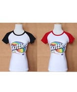 Skittles Sweets Quirky Retro Candy Pattern Print T-Shirt Womens Graphic ... - £14.15 GBP