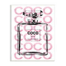 Stupell Industries Glam Perfume Bottle With Words Pink Black Wall Plaque Art, Pr - £36.07 GBP