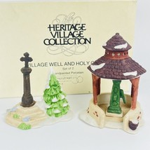 Dept 56 Village Well &amp; Holy Cross 1987 Set Of 2 NEW Retired Dickens Village NIB - £9.27 GBP