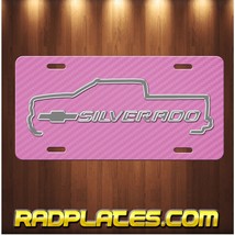 Chevy Silverado Inspired Art On Pink Aluminum Vanity License Plate Tag New - £13.99 GBP