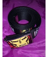 Web Belt Buckle Mens Women Marvel Comics Iron Man 45” Belt W/ Removable Buckle