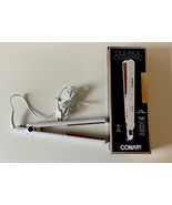 Conair Double Ceramic Flat Iron, 1 Inch, White/Rose Gold with box - $4.94