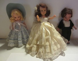 Vintage Nancy Ann Storybook dolls bride and groom plus one - $23.42