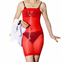 New Lady 8D Oil Shiny Glossy Transparent Super Silky Tube Top Bodycon Mini Dress - £10.53 GBP