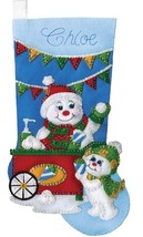 DIY Design Works Snowcone Snowman Holiday Stand Christmas Felt Stocking Kit 5262 - £23.94 GBP