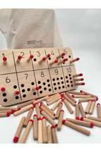 Number Learning Toy With Montessori Sticks, Counting Skill Educational Wooden Ma - £22.80 GBP