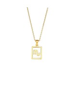 18K Gold Plated Zodiac Stainless Steel Necklace Mother Pearl Necklace - $29.99