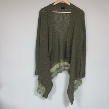 LOVE &amp; LIBERTY Johnny Was Boho Cardigan Women’s Medium Green Knit Waterfall Lace - £40.67 GBP