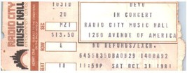 Vintage Devo Ticket Stub October 31 1981 Radio City Music Hall New York - £34.78 GBP