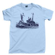 Kraken Ship Attack T Shirt, Davy Jones Giant Squid Shark Unisex Cotton Tee Shirt - £11.18 GBP