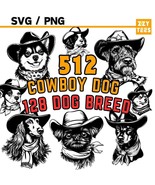 512 Cowboy Dog Portrait SVG PNG Bundle - 128 Dog Breeds SVG Cutting Mach... - €2,54 EUR