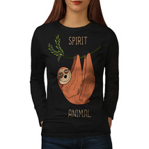 Sloth Spirit Animal Tee Cute Women Long Sleeve T-shirt - £11.85 GBP