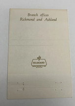 Security Federal Savings Richmond Virginia Matchbook Cover - £7.89 GBP