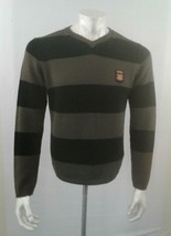 O&#39;Neill Green Black Striped Long Sleeve V Neck Acrylic Blend Men&#39;s Sweat... - €6,92 EUR